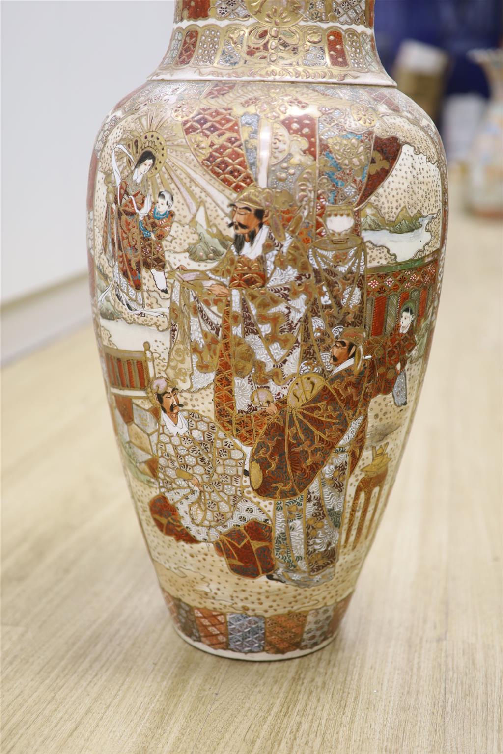 A large Satsuma pottery vase, height 63cm